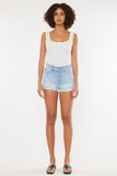 Kancan Distressed Button Fly Denim Shorts - Rosa Apparel