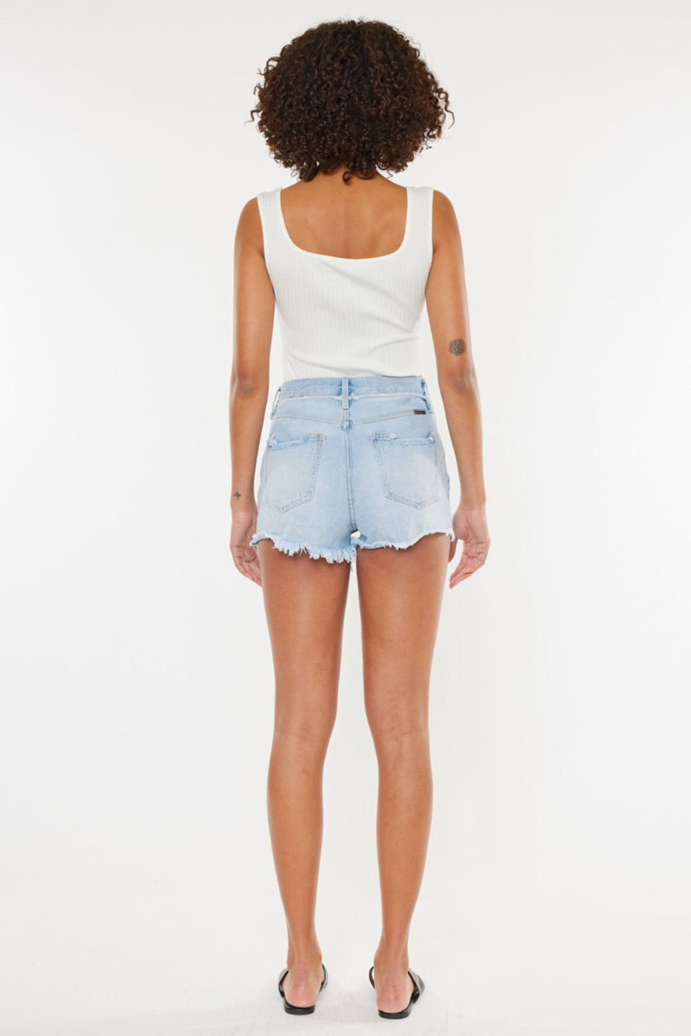 Kancan Distressed Button Fly Denim Shorts - Rosa Apparel