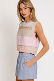 LE LIS Casual Round Neck Round Neck Sleeveless Sweater Vest - Rosa Apparel