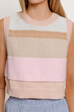 LE LIS Casual Round Neck Round Neck Sleeveless Sweater Vest - Rosa Apparel