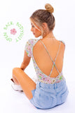 LE LIS Chic Floral Sleeveless Open Back Fitted Bodysuit - Rosa Apparel