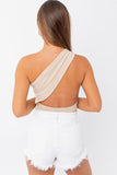 LE LIS Chic One Shoulder Fitted Sleeveless Bodysuit - Rosa Apparel