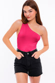 LE LIS Chic One Shoulder Fitted Sleeveless Bodysuit - Rosa Apparel