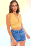 LE LIS Chic and Elegant V-Neck Back Tie Crop Top - Rosa Apparel