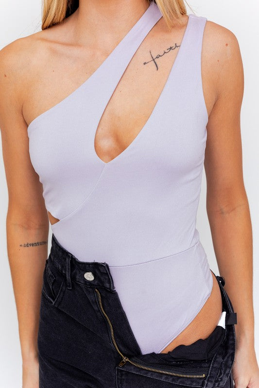 LE LIS Cut-Out One-Shoulder Tank Bodysuit - Rosa Apparel