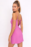 LE LIS Formal Strap Detail V-Neck Sleeveless Mini Dress - Rosa Apparel