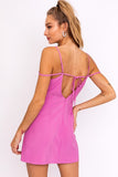 LE LIS Formal Strap Detail V-Neck Sleeveless Mini Dress - Rosa Apparel