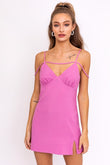 LE LIS Formal Strap Detail V-Neck Sleeveless Mini Dress - Rosa Apparel