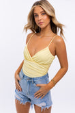 LE LIS Ruched Bodysuit with a Surplice Neckline - Rosa Apparel