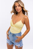 LE LIS Ruched Bodysuit with a Surplice Neckline - Rosa Apparel