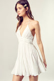 Lace Trim with Back Drawstring Dress - Rosa Apparel