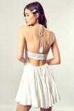 Lace Trim with Back Drawstring Dress - Rosa Apparel