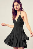 Lace Trim with Back Drawstring Dress - Rosa Apparel