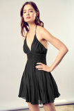 Lace Trim with Back Drawstring Dress - Rosa Apparel