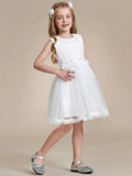 Lace Tulle Flower Girl Dresses with Bow Back Detail - Rosa Apparel