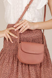 Lilou Crossbody Textured PU Vegan Leather Mini Bag - Rosa Apparel