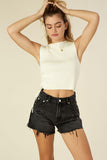 Lilou Distressed No Stretch Black Denim Shorts - Rosa Apparel