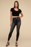 Lilou High-Rise Waist Stretchy Fit Denim Leggings - Rosa Apparel