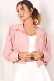 Lilou Long Sleeves Front Zipper Windbreaker With Hood - Rosa Apparel