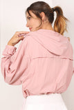 Lilou Long Sleeves Front Zipper Windbreaker With Hood - Rosa Apparel