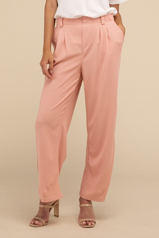 Lilou Waffle Trouser Knit Fabric Formal Pants - Rosa Apparel