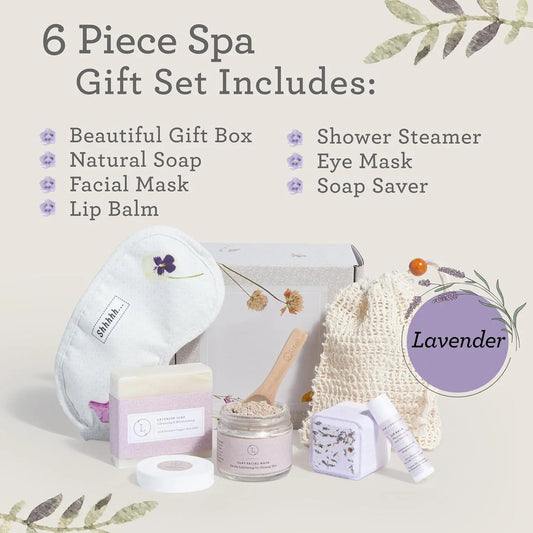 Lizush Lavender Bath and Body set, Natural Skincare Appreciation Gift Box