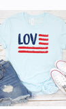 Love American Flag Graphic 4th of July Tee - Rosa Apparel