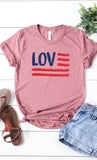 Love American Flag Graphic 4th of July Tee - Rosa Apparel