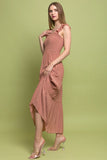 Love Tree Smocked Bodice Square Neck Sleeveless Maxi Dress - Rosa Apparel