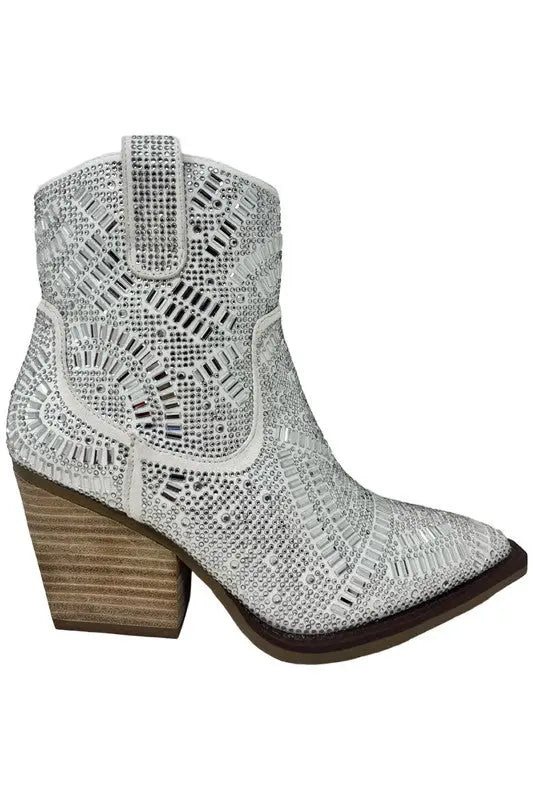 MAZE-RHINESTONE,Botas de cuero sintético occidental