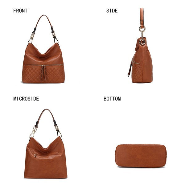 MKF Dalila Hobo Vegan Leather Shoulder Bag by Mia K - Rosa Apparel