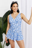 Marina West Swim Full Size Clear Waters Swim Dress in Blue - Rosa Apparel