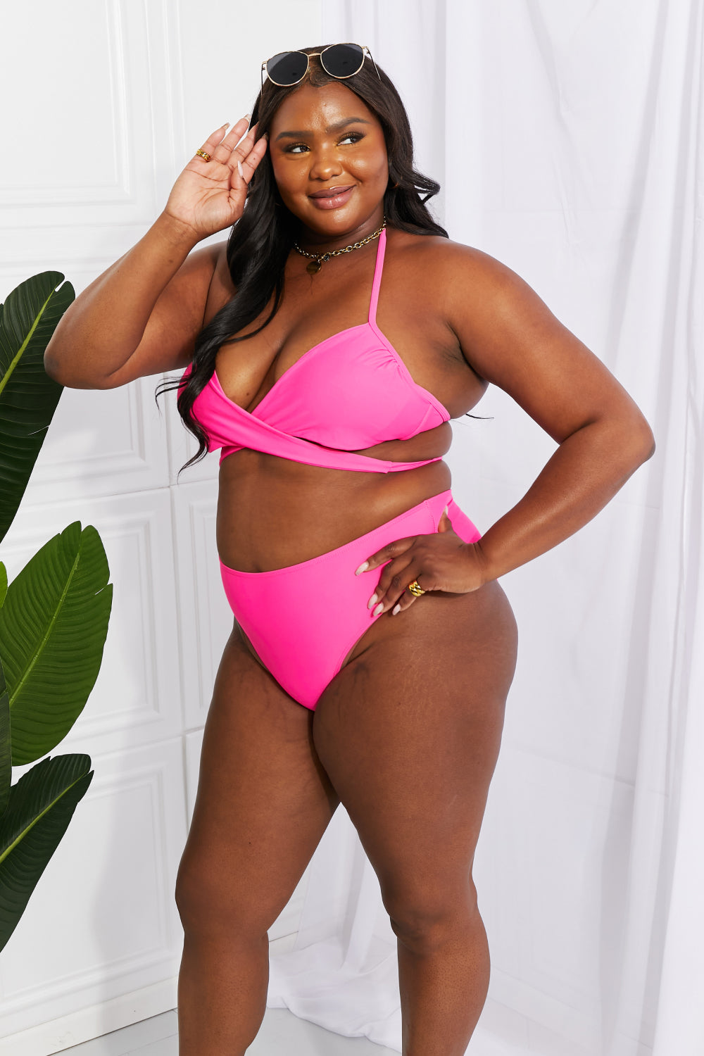 Marina West Swim Summer Splash Halter Bikini Set in Pink - Rosa Apparel