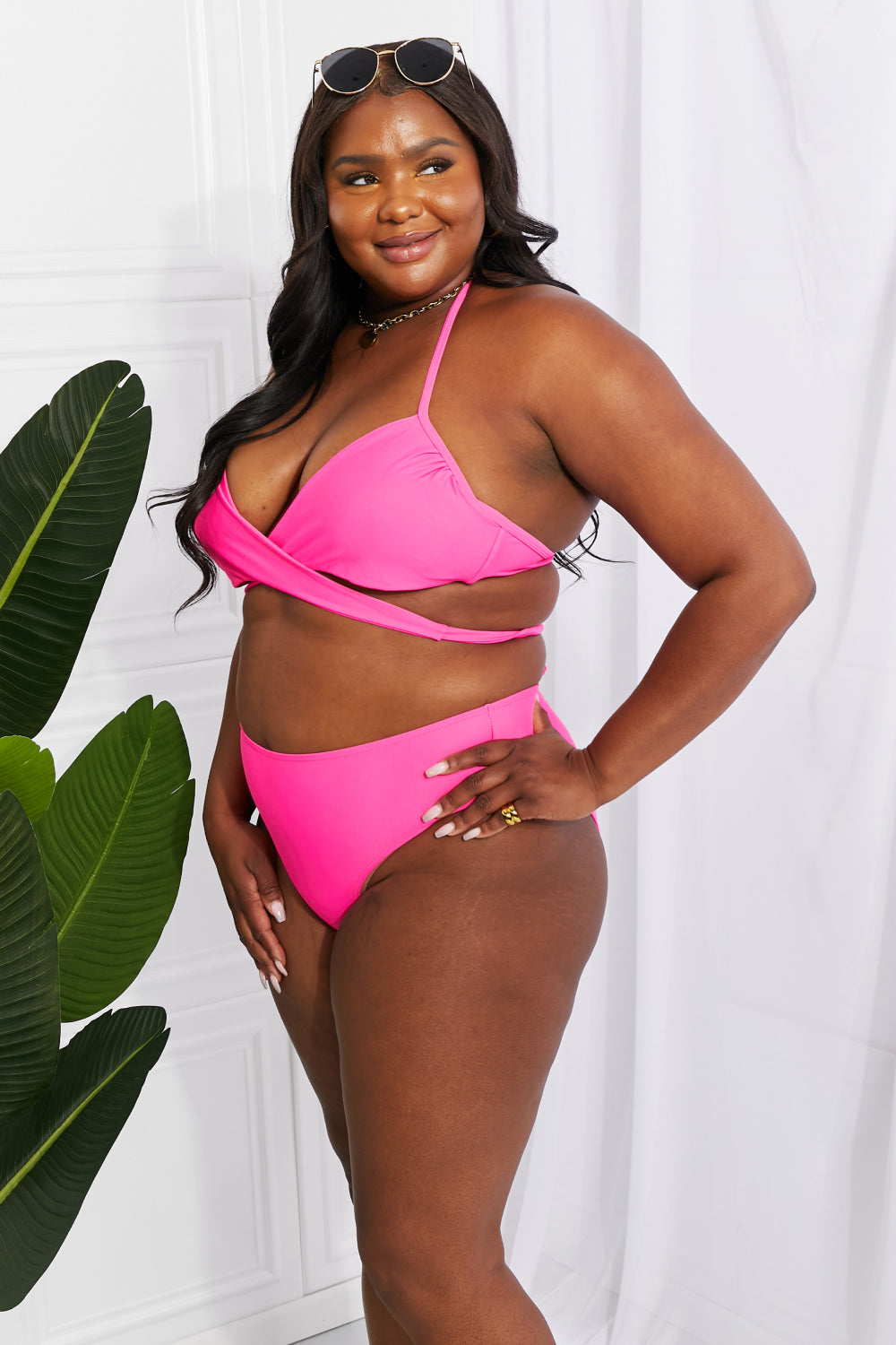 Marina West Swim Summer Splash Halter Bikini Set in Pink - Rosa Apparel