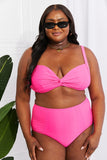 Marina West Swim Take A Dip Twist High-Rise Bikini in Pink - Rosa Apparel