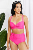 Marina West Swim Take A Dip Twist High-Rise Bikini in Pink - Rosa Apparel