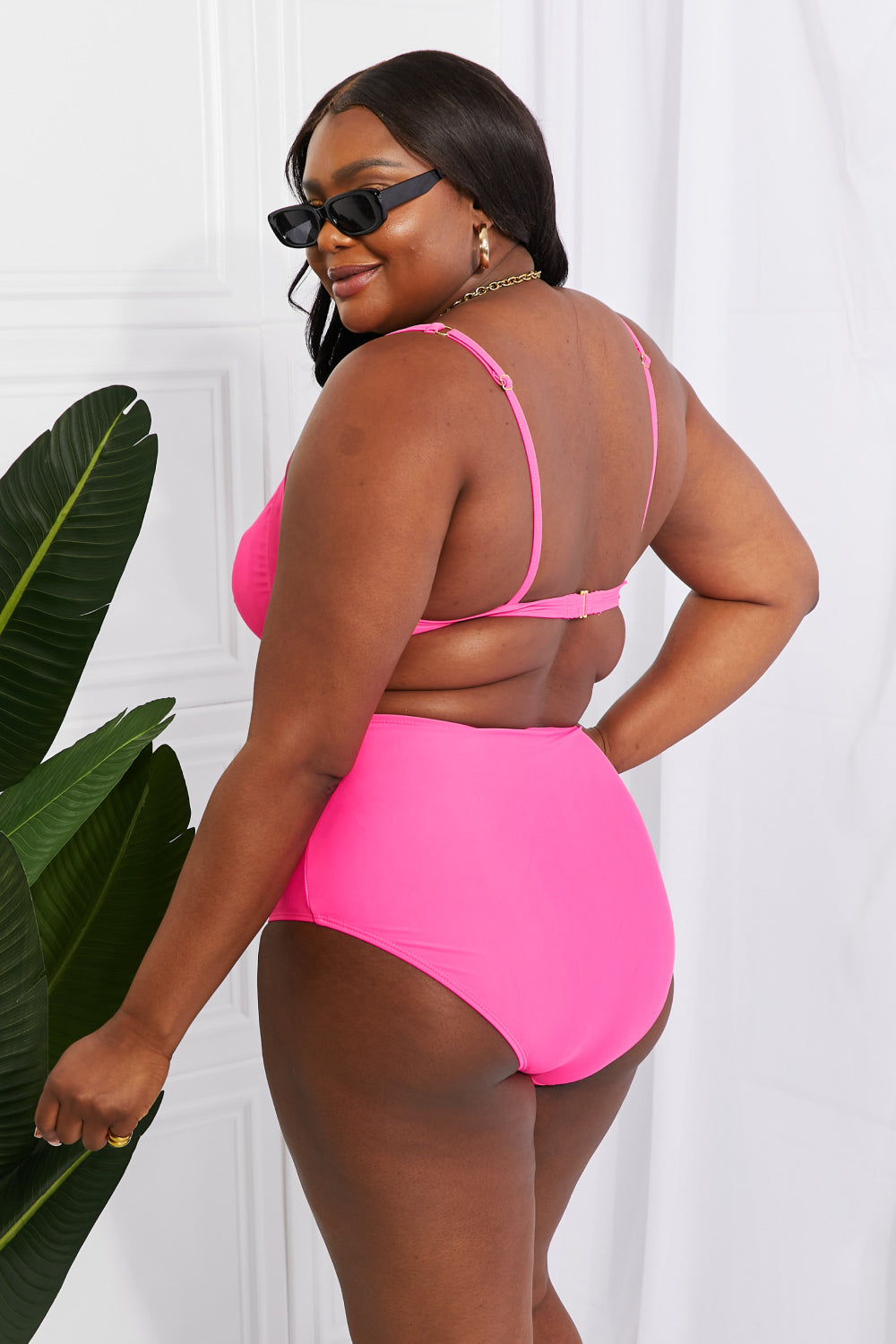 Marina West Swim Take A Dip Twist High-Rise Bikini in Pink - Rosa Apparel