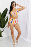 Marina West Swim Take A Dip Twist High-Rise Bikini in Stripe - Rosa Apparel