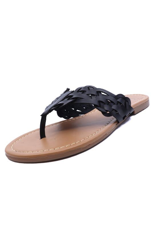 Miami Shoe Casual Braided Woven Thong Sandal - Rosa Apparel