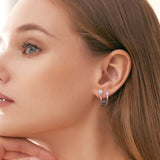 Moissanite 925 Sterling Silver C-Hoop Earrings - Rosa Apparel