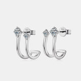 Moissanite 925 Sterling Silver C-Hoop Earrings - Rosa Apparel