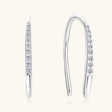 Moissanite 925 Sterling Silver U Shape Earrings - Rosa Apparel