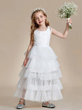 Multi-Layered Tulle Princess Flower Girl Dress with Spaghetti Straps - Rosa Apparel