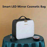 NiceLand Smart LED Light Mirror Cosmetic Case Make Up Bag Women's Hand - Rosa Apparel