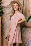 Ninexis Chic Off The Shoulder Relaxed Short Sleeves Mini Dress - Rosa Apparel