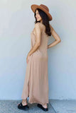 Ninexis Good Energy Full Size Cami Side Slit Maxi Dress in Camel - Rosa Apparel