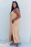 Ninexis Good Energy Full Size Cami Side Slit Maxi Dress in Camel - Rosa Apparel