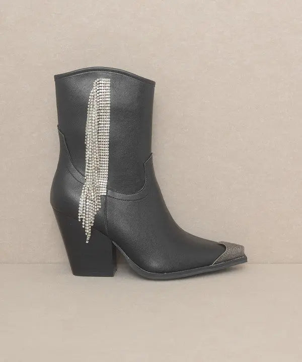 OASIS SOCIETY Kai - Rhinestone Fringe Vegan Leather Boots