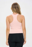 OTOS Active Ribbed Knit Tank Top Racer Back Crew Neck - Rosa Apparel