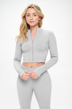 OTOS Active Seamless Ribbed Tracksuit Zip-up Two-Piece Set - Rosa Apparel